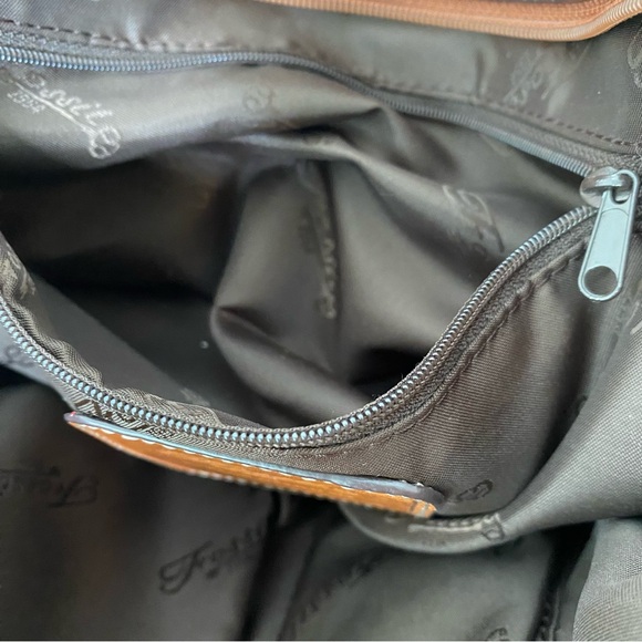 Y2K Vintage Fossil Cognac Genuine Pebbled Leather Shoulder Bag Purse - Picture 14 of 16